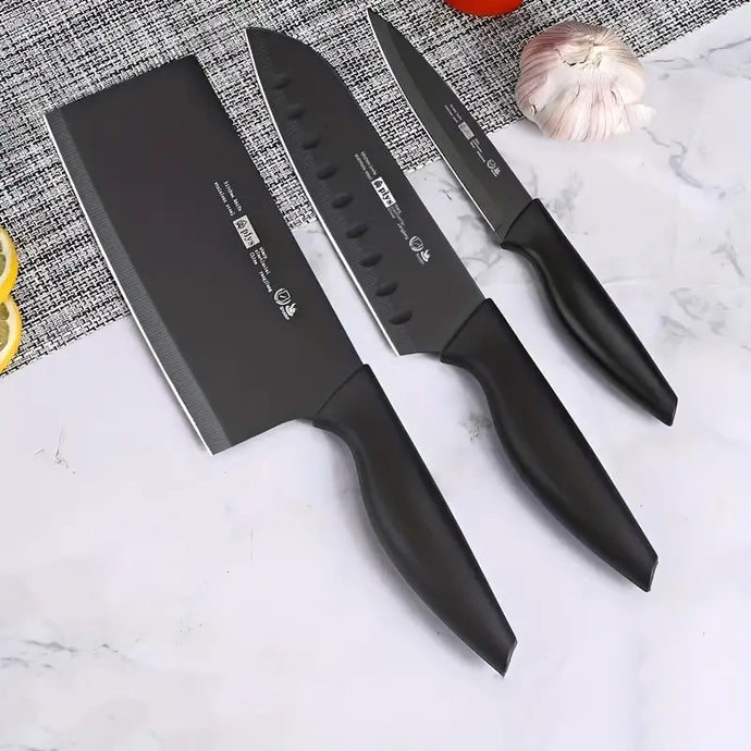 3-Piece Black Professional Chef Knife Set